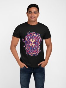 Colourful Illustration - Black - printed T-shirts - Men's stylish clothing - Cool tees for boys