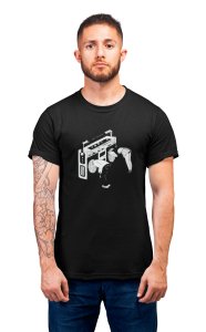 People Stuck In Radio -Black- Men's - printed T-shirt - comfortable round neck Cotton