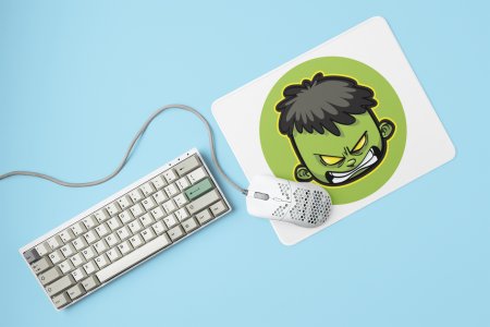 Hulk face - Printed animated creature Mousepads