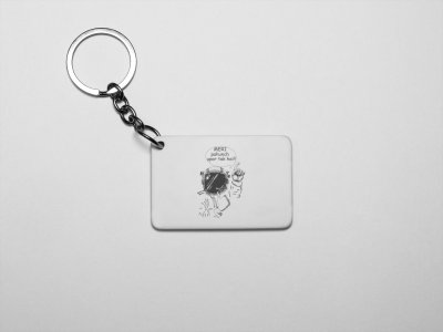 Meri Pahunch Upar Tak Hai acryllic printed white keychains/ keyrings for bollywood lover people(Pack Of 2)