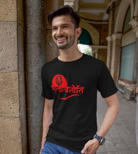 Katyayani printed unisex adults round neck cotton half-sleeve black tshirt specially for Navratri festival/ Durga puja