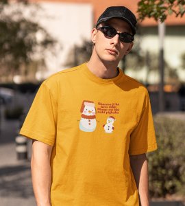 Snowman Sharmaji : Beautifully Crafted T-shirt (Yellow) Perfect Gift For Secret Santa