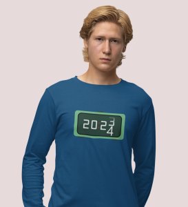 Year Changing Clock: Beautifully DesignedFull Sleeve T-shirt Blue Best Gift For Secret Santa