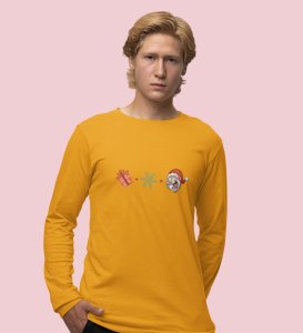 Gift + Winter = Santa: Unique DesignedFull Sleeve T-shirt Yellow Best Gift For Christmas Eve