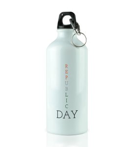 Patriotic Republic Day White Men Printed Water Bottle