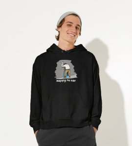 Happy New Year Oyee!,  Black New Year Printed Hoodies For Mens