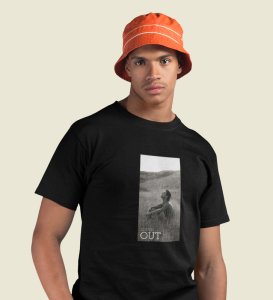 Unvigilant,City Pulse Chronicles: Black Men's Trendy Front Print Tee - Streetwear Defined