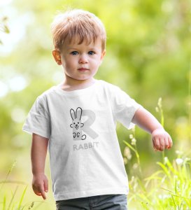 Running Rabit, Printed Cotton tshirt (white) for Boys
