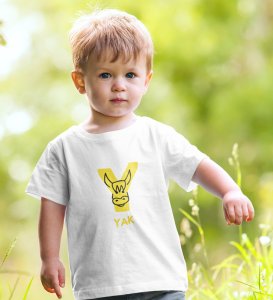 Yellow Yak, Printed Cotton tshirt (white) for Boys