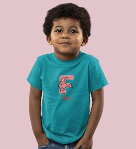 Fishy Fish, Printed Cotton Tshirt (Teal) for Boys