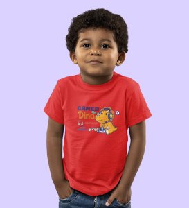 Gamer Dino, Boys Round Neck Blended Cotton Tshirt